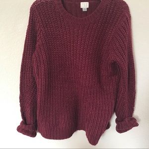 maroon sweater